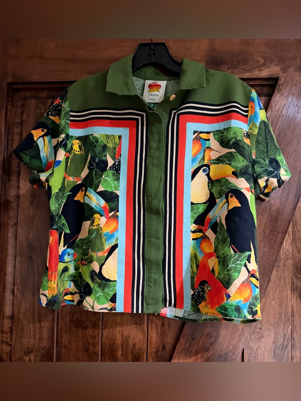 Farm Rio Bird Leaves Shirt. Shorts also available for sale in Size Small. - Picture 10 of 12